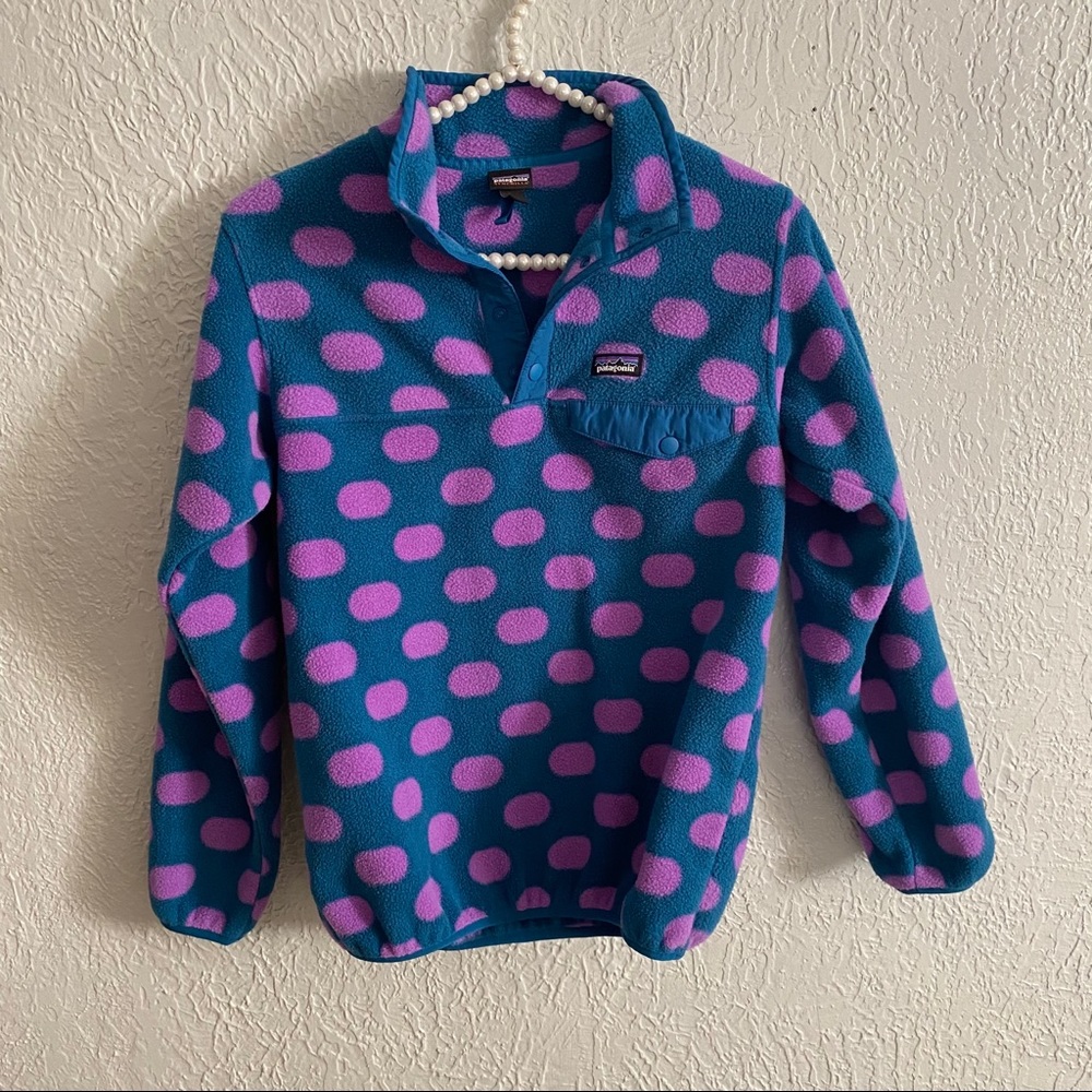 Girl’s Patagonia synchilla Pullover polkadot XL